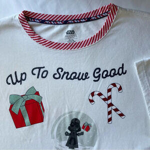 Women’s Star Wars Disney Holiday Snow Darth Vader Cropped T-Shirt Size 1X